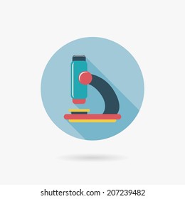 microscope Flat long shadow icon