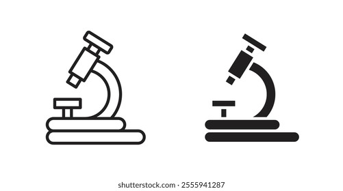 Microscope flat simple vector symbols illustration.