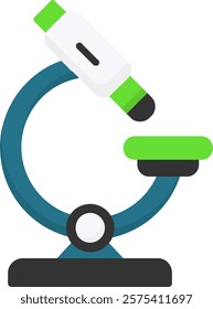 Microscope Flat Style Icon Design