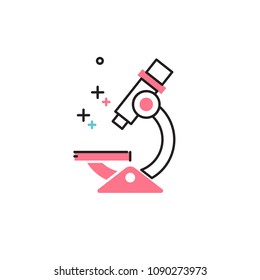 Microscope in flat style. Vector icon