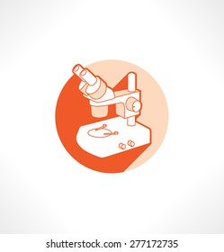 Microscope flat style vector Illustration.