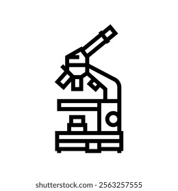 microscope genetic engineering line icon vector. microscope genetic engineering sign. isolated contour symbol black illustration