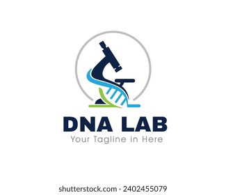 microscope genetic laboratory science logo icon symbol design template illustration inspiration