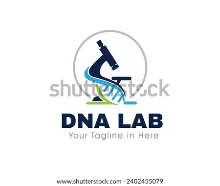 microscope genetic laboratory science logo icon symbol design template illustration inspiration