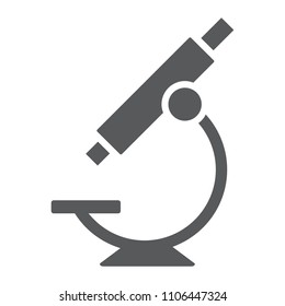 Microscope glyph icon, school and education, science sign vector graphics, a solid pattern on a white background, eps 10.