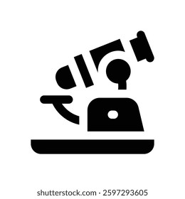 microscope glyph icon. Strong and solid vector icon for websites, mobile interfaces, presentations, and visual branding. High quality and easy to edit.