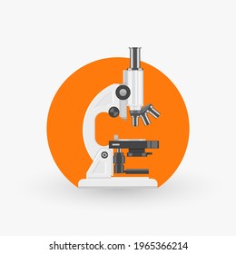 Microscope graphic trendy vector design for biological laboratory.