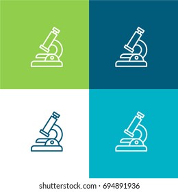 Microscope green and blue material color minimal icon or logo design