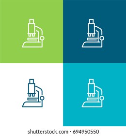 Microscope green and blue material color minimal icon or logo design
