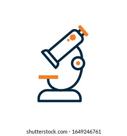 Microscope half line half color style icon design, Chemistry science laboratory research technology biology equipment and test theme Vector illustration
