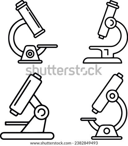 microscope health icons vector design