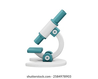 Microscope icon 3d rendering illustration