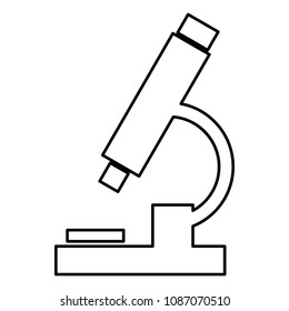 Microscope icon black color outline