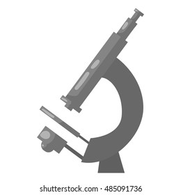 Microscope icon in black monochrome style isolated on white background. Laboratory symbol vector illustration
