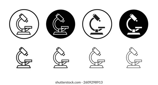 Microscope icon Black and white logo