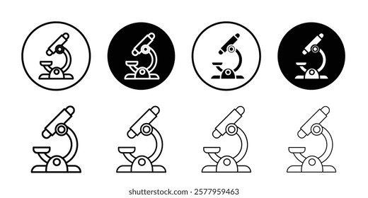 Microscope icon black and white vector sign