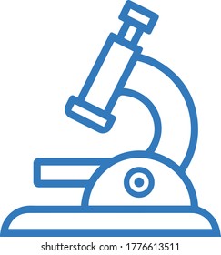 Microscope icon / blue vector graphics