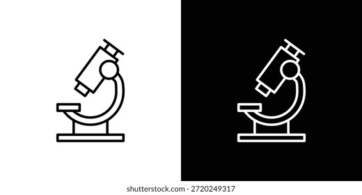 Microscope icon Clip Art design. Line icons