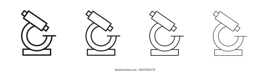 Microscope icon collection. Line vector sign, symbol for web and mobile