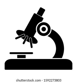 Microscope icon design. Microscope lab icon in modern silhouette style design. Vector illustration.