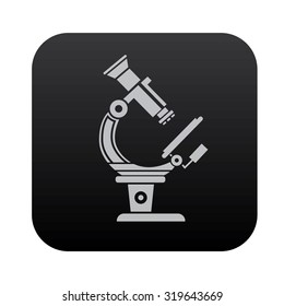 Microscope icon design on black button background,vector