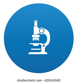 Microscope icon design on blue background,vector