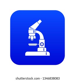 Microscope icon digital blue for any design isolated on white vector illustration