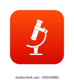 Microscope icon digital red for any design isolated on white vector illustration