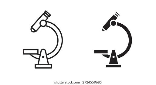 Ícone de microscópio no estilo de rabiscar e traçado.