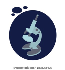 
Microscope icon drawn in flat style. Laboratory equipment for research of viruses, microbes and bacteria