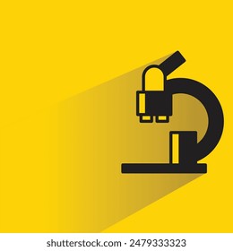 microscope icon with drop shadow on yellow background