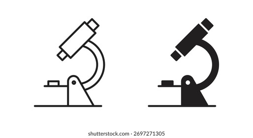 Ícone de microscópio com traçado editável e pacote de vetor plano