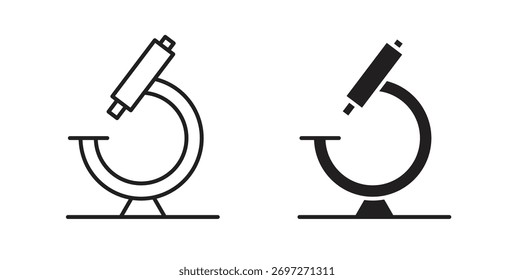 Ícone de microscópio com traçado editável e pacote de vetor plano