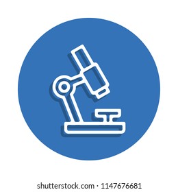 microscope icon. Element of education for mobile concept and web apps icon. Thin line icon with shadow in badge for website design and development, app development on white background