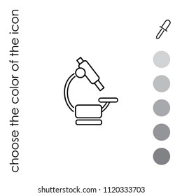  Microscope icon Flat. 