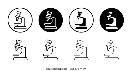 Microscope icon Flat art in black and white isolated