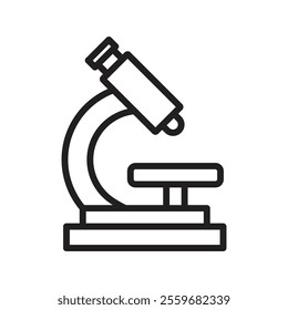 Microscope icon Flat art in black and white isolated