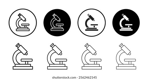 Microscope icon Flat art in black and white isolated