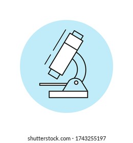 Microscope icon in flat design. Vector illustration.