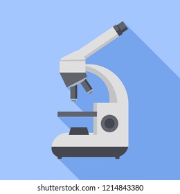 Microscope icon. Flat illustration of microscope vector icon for web design