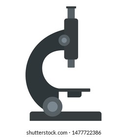 Microscope icon. Flat illustration of microscope vector icon for web design