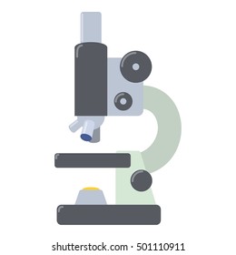 Microscope icon. Flat illustration of microscope vector icon for web