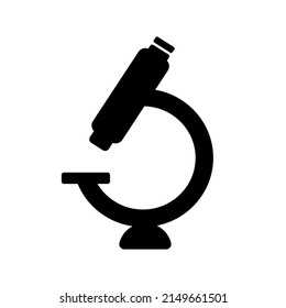 microscope Icon Flat Pictogram Symbol black Minimal logo vector illustration