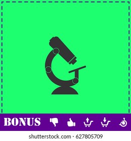 Microscope icon flat. Simple vector symbol and bonus icon