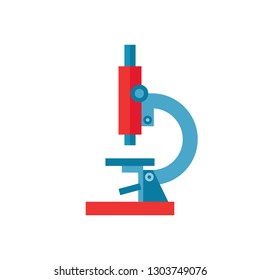 Microscope - icon in flat style. Vector illustration. Education, science concept sign. 