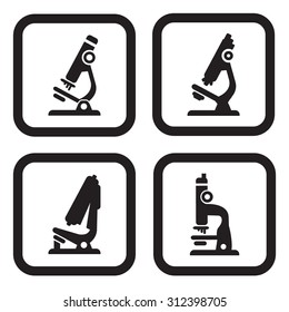 Microscope icon in four variations