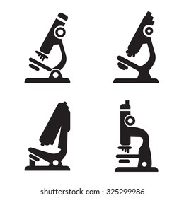 Microscope icon in four variations