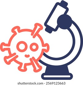 Microscope Icon Glyph Color Vector Illustration