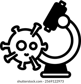 Microscope Icon Glyph Vector Illustration