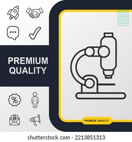 Elemento gráfico de icono de microscopio. Diseño moderno.